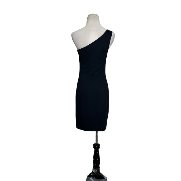 Trina Turk black one shoulder sheath mini cocktail dress size 0 - Picture 2 of 16